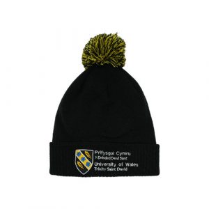 uwtsd Black and Gold bobble Hat