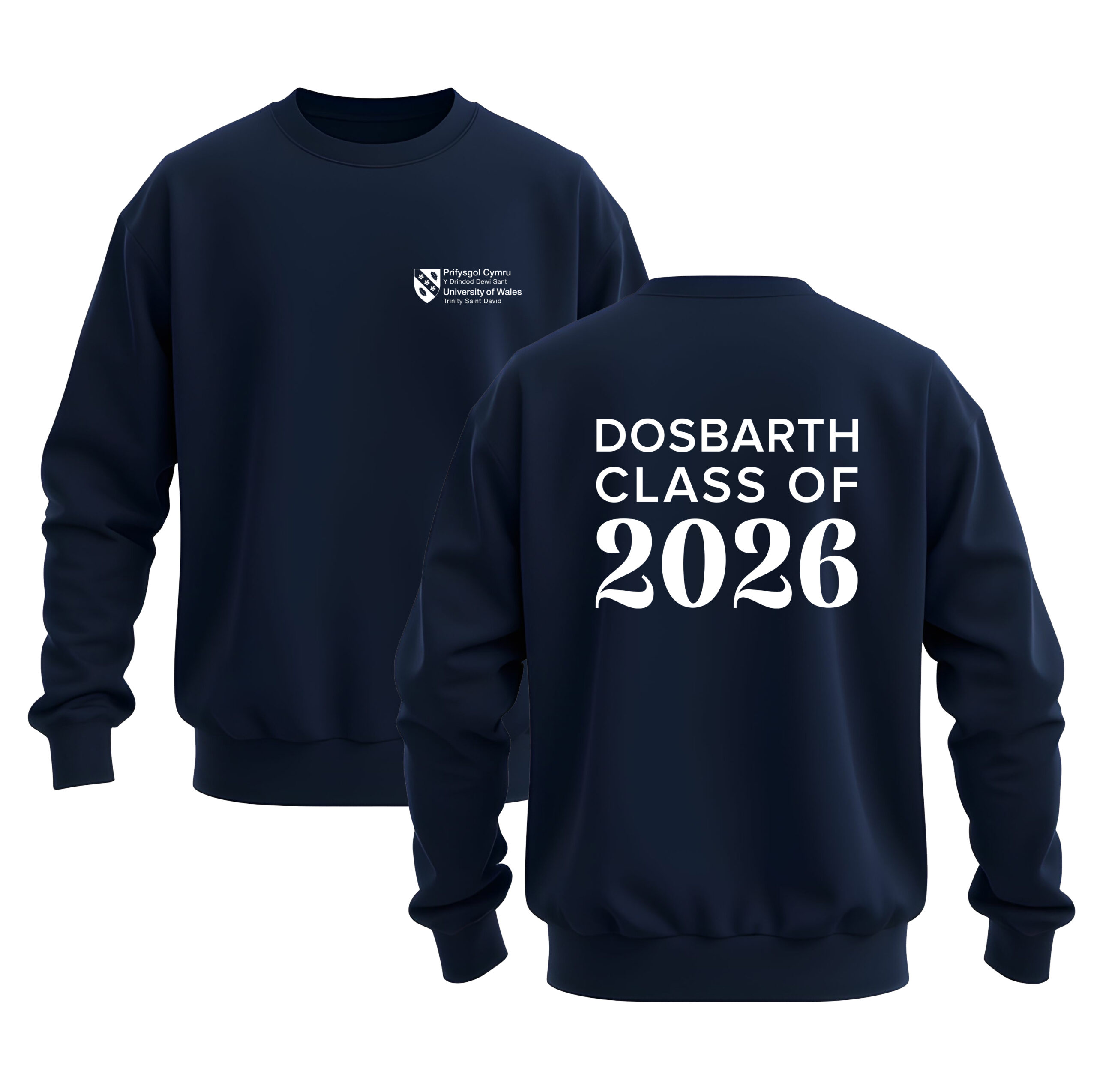 class of 2026 navy sweatshirt