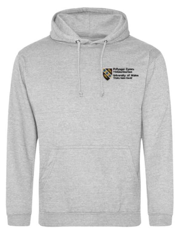 grey hoodie with logo
